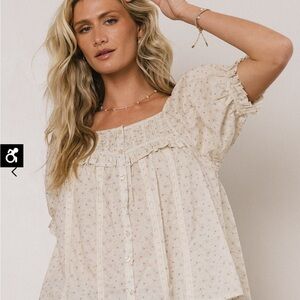 Bohme Relaxed Cream Floral  Top